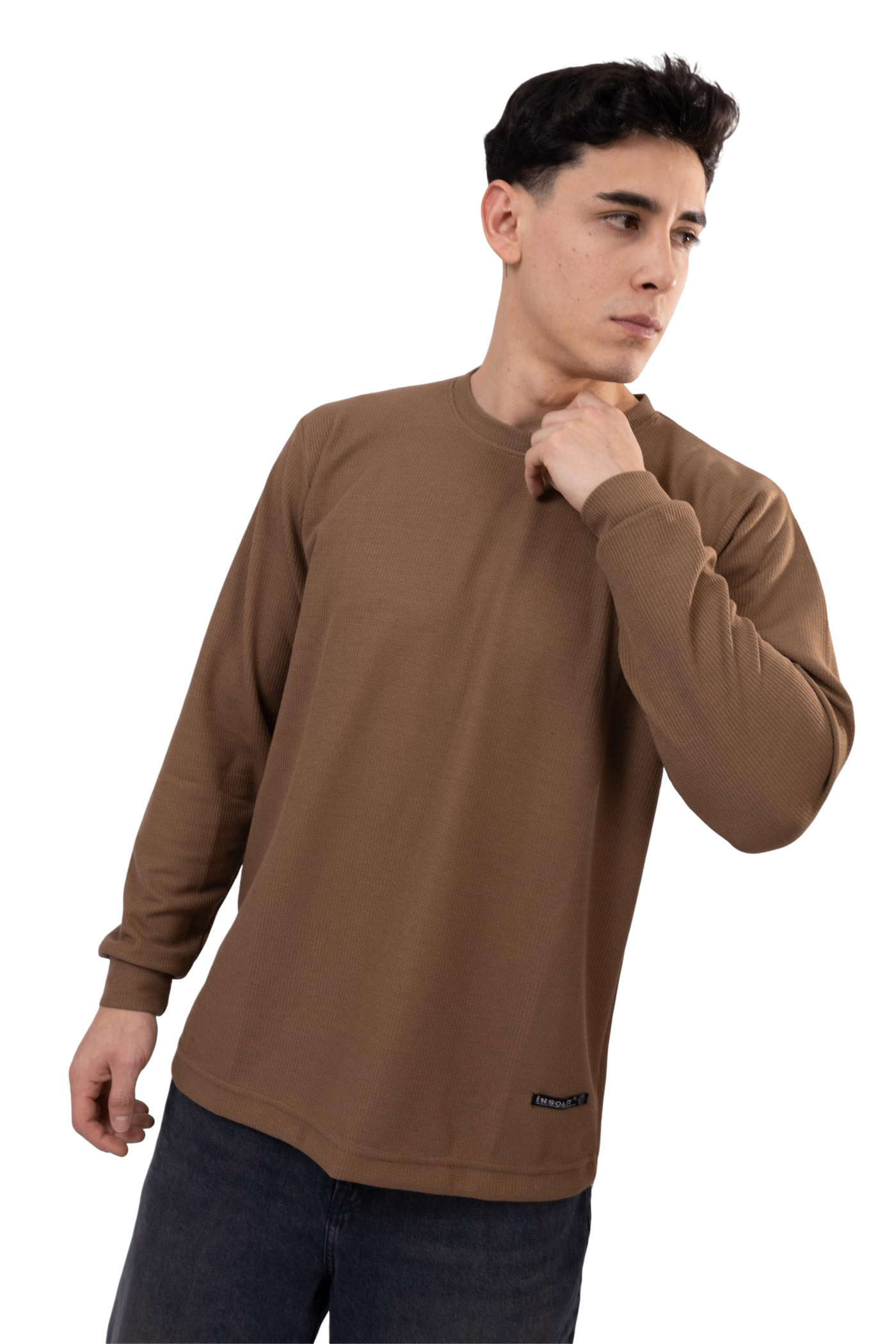 Polo Manga Larga Coffee Brown Urban Style