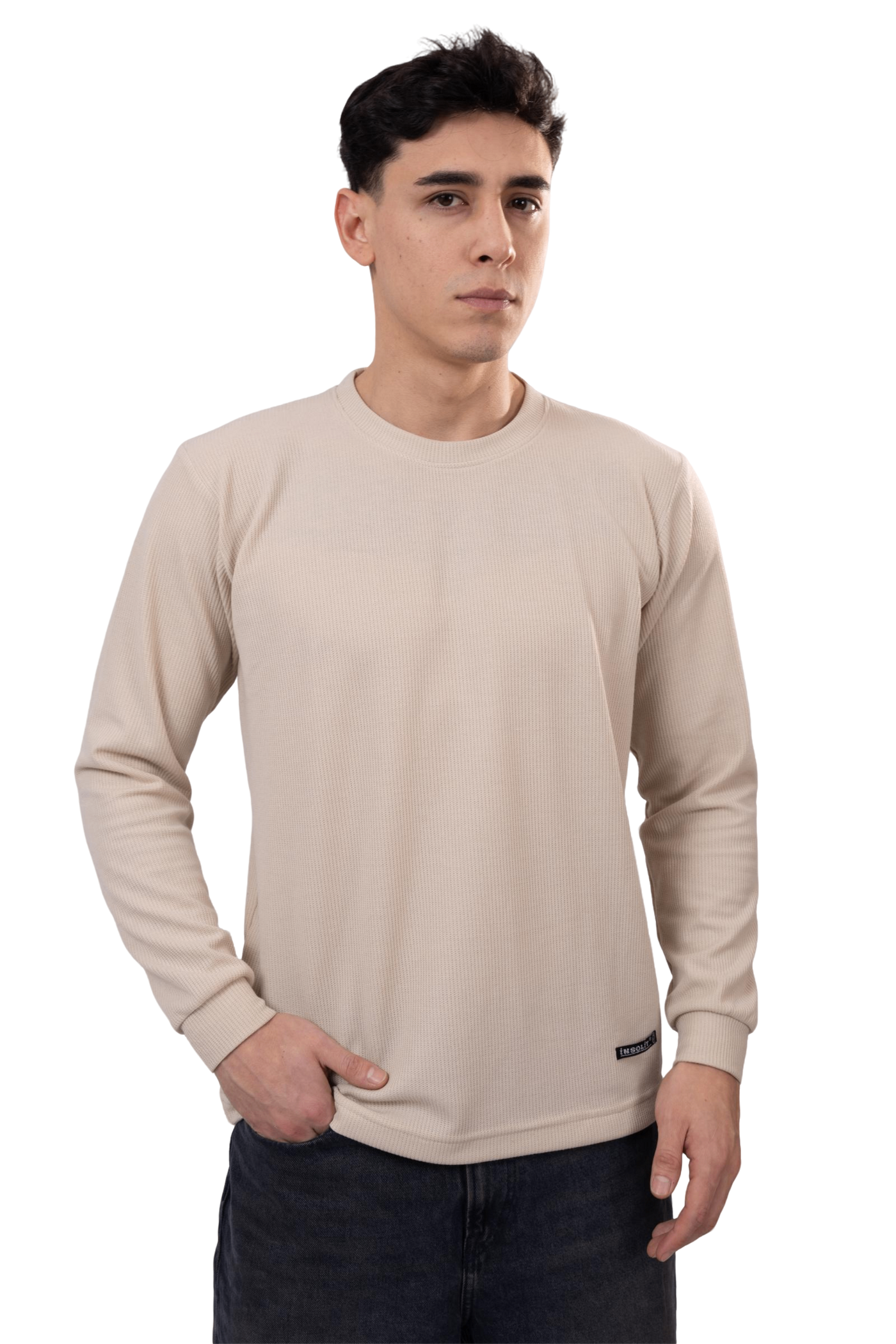 Polo Manga Larga Beige Urban Style