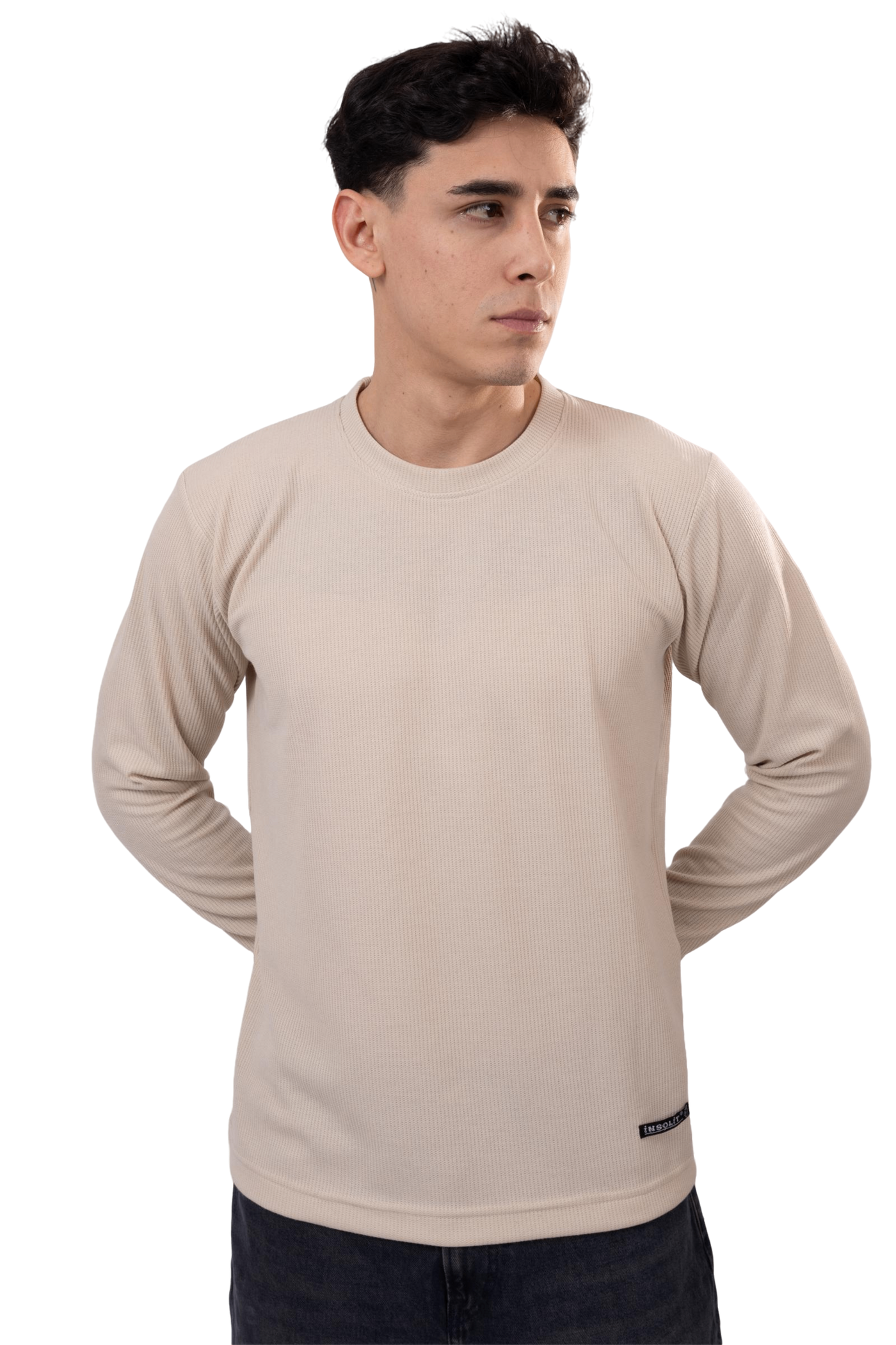 Polo Manga Larga Beige Urban Style