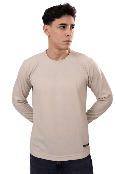 Polo Manga Larga Beige Urban Style