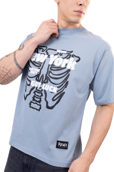 Polo Oversize Azul New York Skeleton