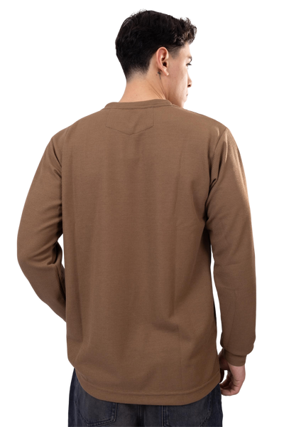 Polo Manga Larga Coffee Brown Urban Style
