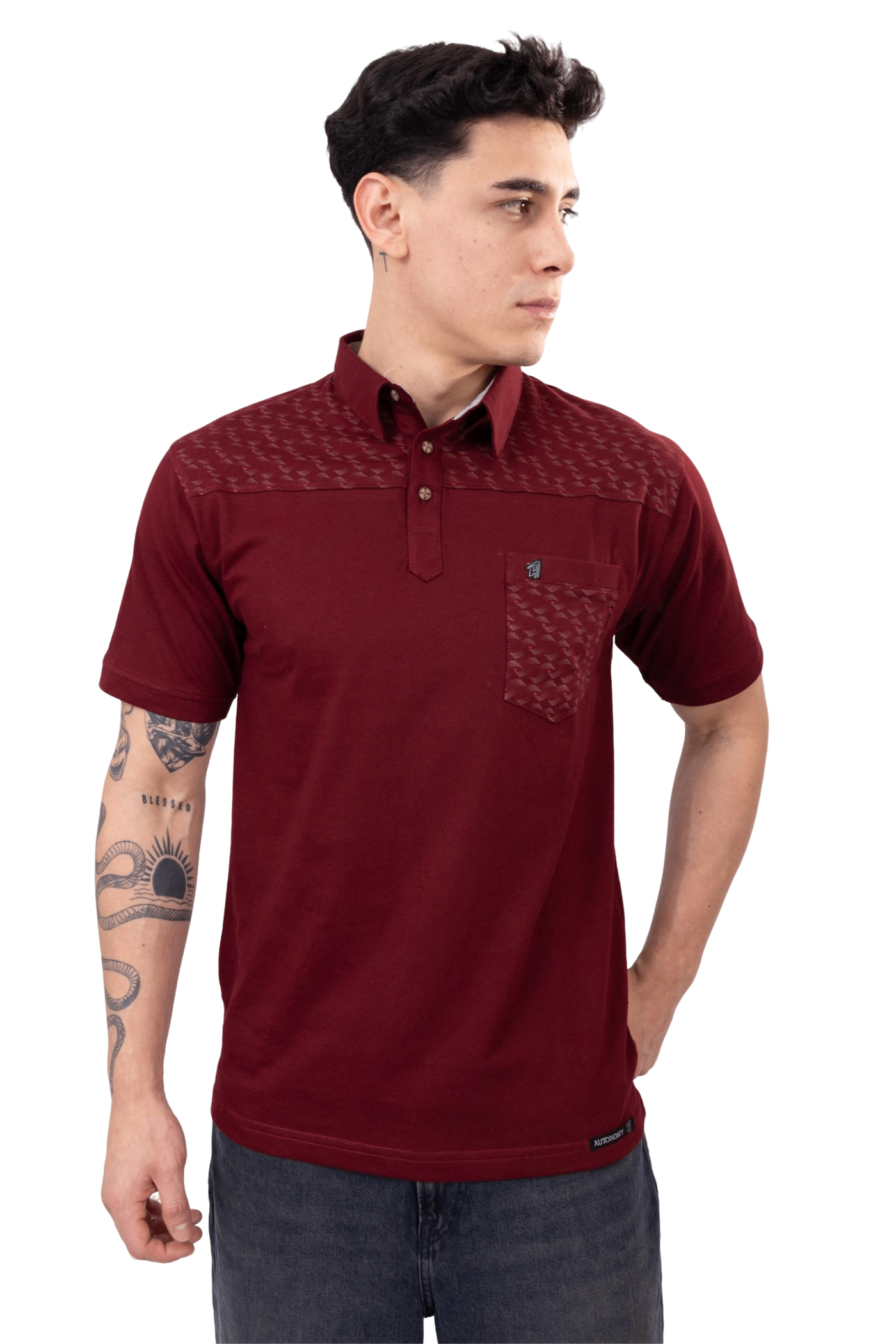 Polo Camisero Burgundy Urban Style