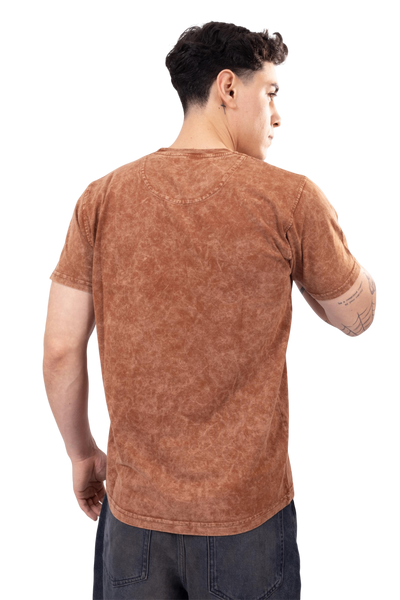 Polo Básico Marrón Rosado Lavado Fast – Algodón 20/1 Doble Cuello